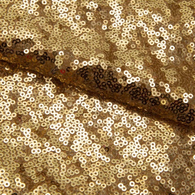 Сетка с пайетками №3, 188 гр/м2, шир.140см, цвет золотой - купить в Саранске. Цена 454.12 руб.