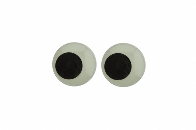 Глазки для игрушек, круглые, с бегающими зрачками, 12 мм/упак.50+/-2 шт, цв. -черно-белые - купить в Саранске. Цена: 38.32 руб.