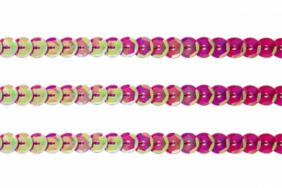 Пайетки "ОмТекс" на нитях, CREAM, 6 мм С / упак.73+/-1м, цв. 89 - розовый - купить в Саранске. Цена: 468.37 руб.