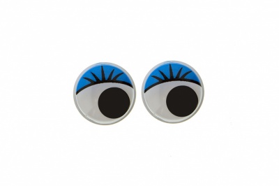 Глазки для игрушек, круглые, с бегающими зрачками, 8 мм/упак.50+/-2 шт, цв. -синий - купить в Саранске. Цена: 59.05 руб.
