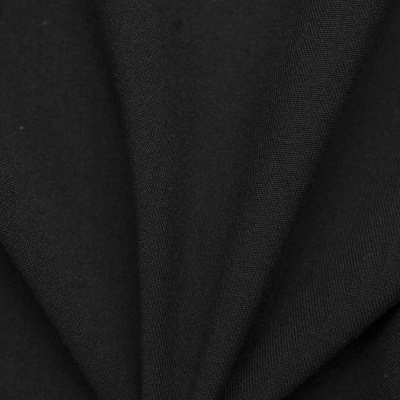 Костюмная ткань с вискозой "Рошель", 250 гр/м2, шир.150см, цвет чёрный - купить в Саранске. Цена 438.12 руб.