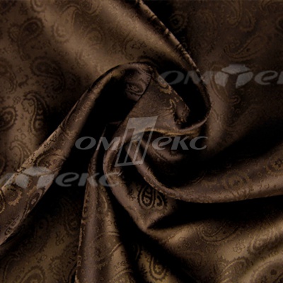 Ткань подкладочная жаккард Р14098, 19-1217/коричневый, 85 г/м2, шир. 150 см, 230T - купить в Саранске. Цена 166.45 руб.