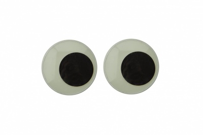 Глазки для игрушек, круглые, с бегающими зрачками, 24 мм/упак.20+/-2 шт, цв. -черно-белые - купить в Саранске. Цена: 44.44 руб.