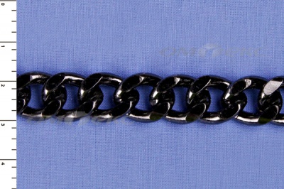 Цепь металл декоративная №9 (13,5*16,5) черная (10+/-1 м)  - купить в Саранске. Цена: 808.92 руб.