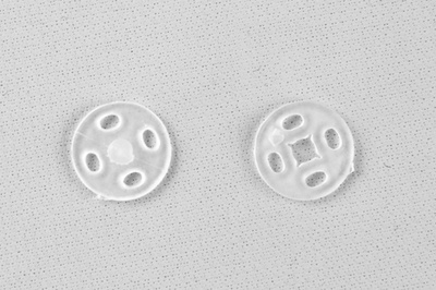 Кнопки пришивные пластиковые 10 мм, блистер 24шт, цв.-прозрачные - купить в Саранске. Цена: 48.41 руб.