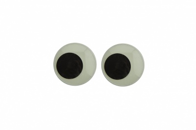Глазки для игрушек, круглые, с ресничками, 10 мм/упак.50+/-2 шт, цв. -черно-белые - купить в Саранске. Цена: 21.24 руб.