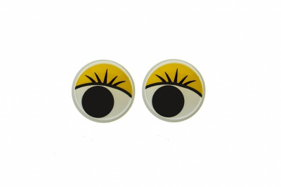 Глазки для игрушек, круглые, с бегающими зрачками, 8 мм/упак.50+/-2 шт, цв. -желтый - купить в Саранске. Цена: 59.05 руб.