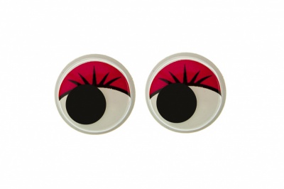 Глазки для игрушек, круглые, с бегающими зрачками, 12 мм/упак.50+/-2 шт, цв. -красный - купить в Саранске. Цена: 95.04 руб.