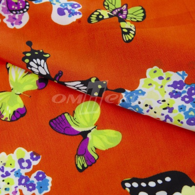 Плательная ткань "Софи" 7.1, 75 гр/м2, шир.150 см, принт бабочки - купить в Саранске. Цена 243.96 руб.