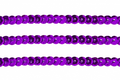 Пайетки "ОмТекс" на нитях, SILVER-BASE, 6 мм С / упак.73+/-1м, цв. 12 - фиолет - купить в Саранске. Цена: 300.55 руб.